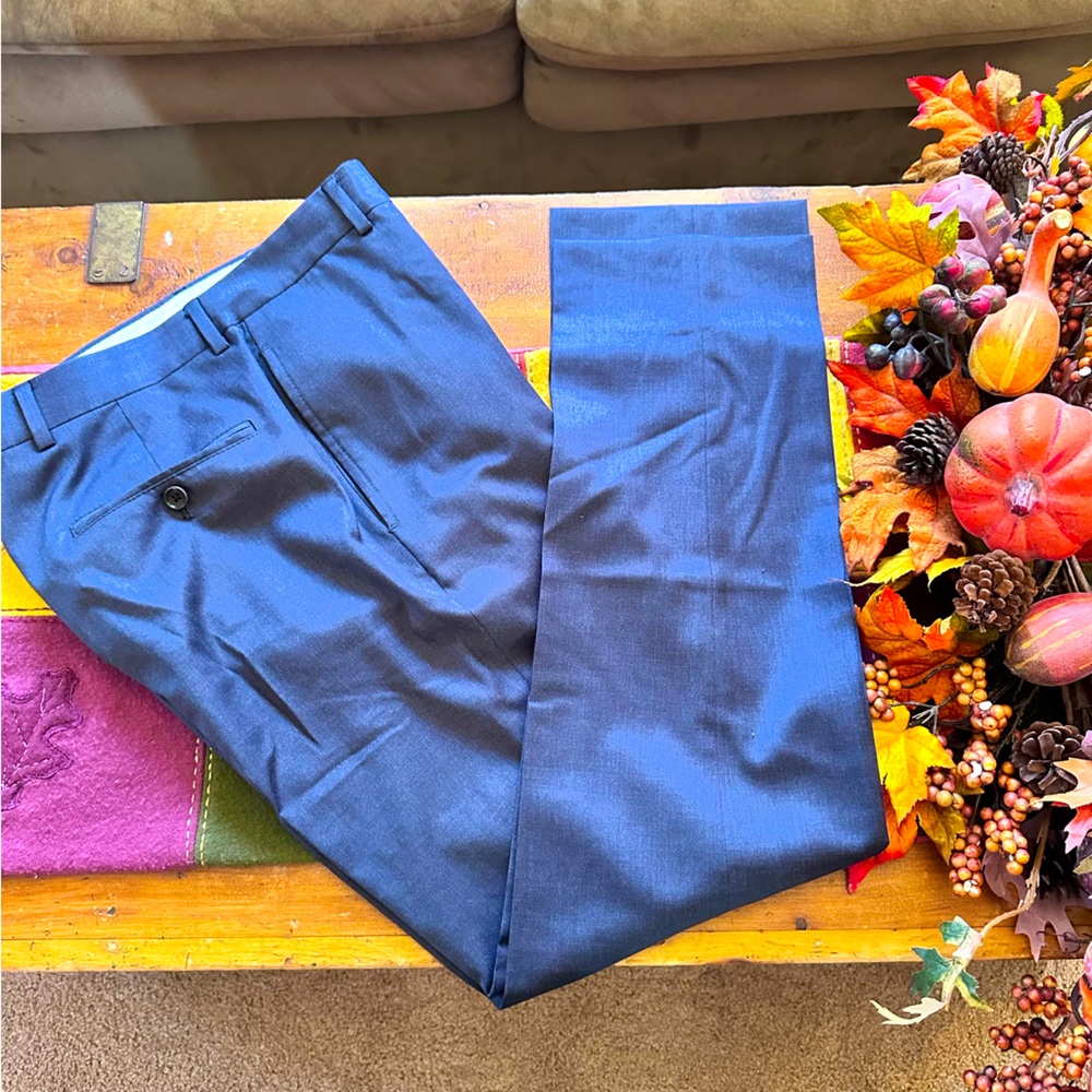 🖇️ Brooks Brothers Reda Flexo Milano Fit Navy Heathered Dress Pant
